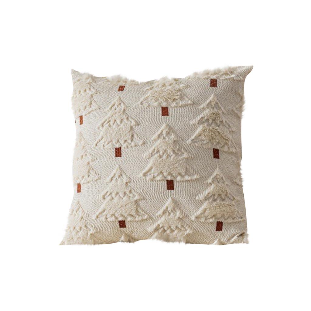 Christmas Lights Embroidered Pillow Case American Retro Living Room Sofa Pillow Cushion Christmas Atmosphere Home Decoration