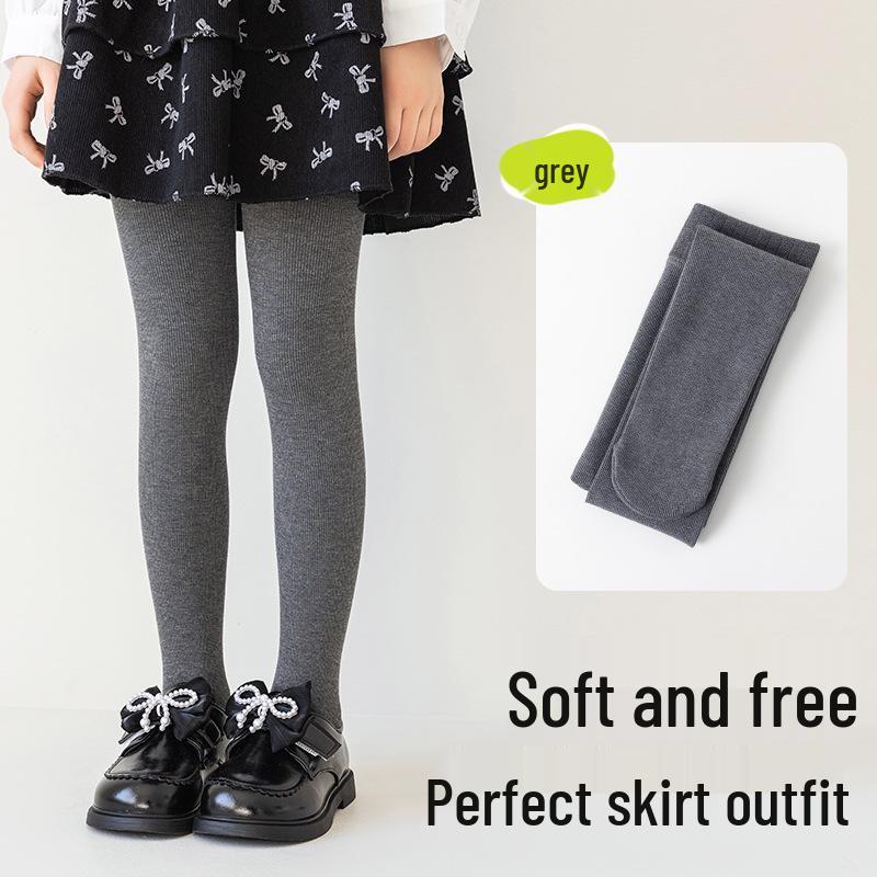 Dziewczęce Wszechstronne Bawełniane Legginsy 9/10 w Jednolitym Białym Kolorze na Wiosnę/Jesień