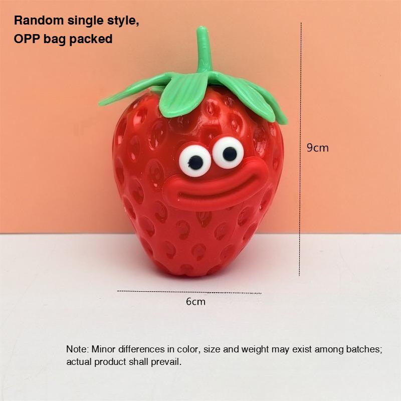 Simulation Of Fruit And Strawberry Squeezing Toys Soft Sticky Hand Toys Decompression Vent Pranks Decompression Squeezing Toys.