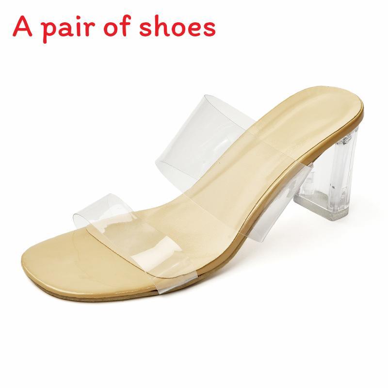 Summer Transparent High Heel Sandals With Pvc Sole For Adult Women