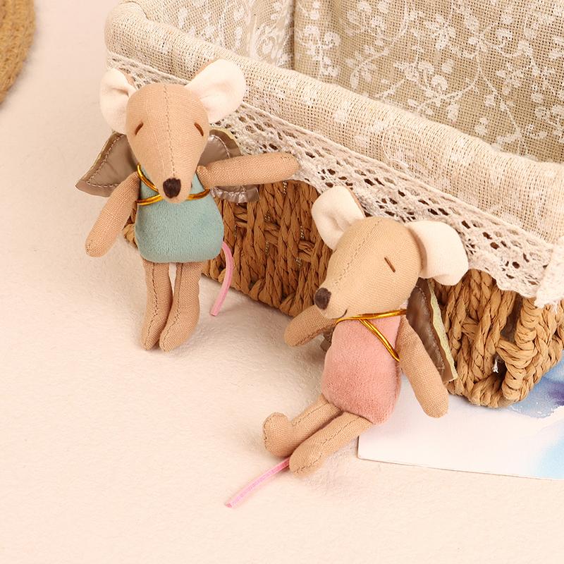 Kawaii Fabric Mouse Doll Thumb Doll Toy Cute Angel Wings Mouse Dolls Toys Soft Plush Toy Home Decoration For Kid Gifts