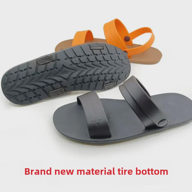 Vietnamese Rubber Sandals: Versatile Men's Casual Slip-Ons with Thai Tire Soles, Perfect for Trendy Business or Youthful Style.