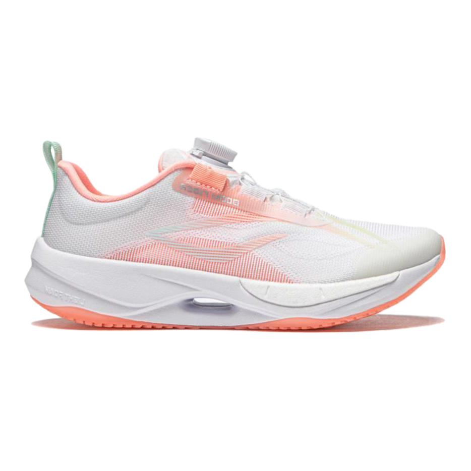 Li Ning Kids Ultra Light 21 Comfortable Simple Non-Slip Shock Absorbing Breathable Low Top Running Shoes Kids Running Shoes White Pink YKFU034-6