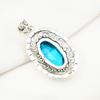 Blauer Topas Anhänger, 925 Sterling Silber Edelstein Schmuck, handgefertigter Anhänger, für Thanksgiving