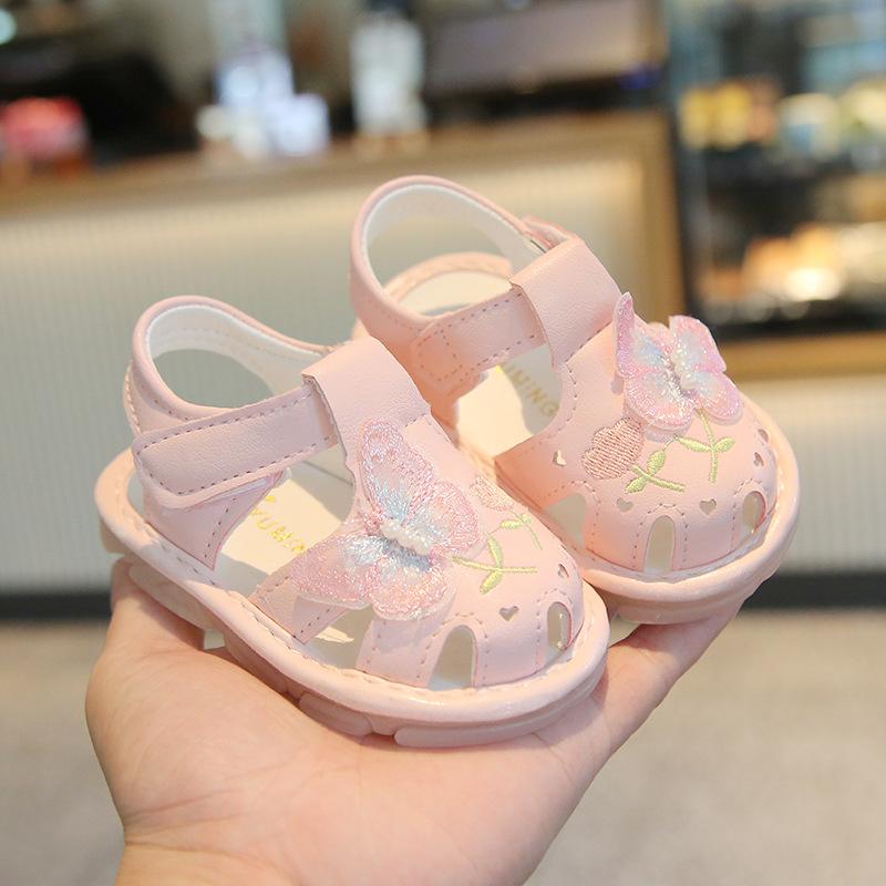 Summer baby toddler shoes sandals bag head embroidery retro style children's shoes girl princess shoes cute baby shoes