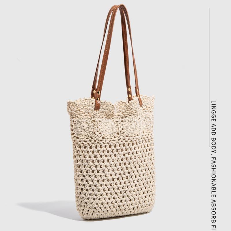 Large Capacity Bag Women's New Summer Beach Vacation Casual Woven Tote Bag Fashion Shoulder Bag Underarm Bag