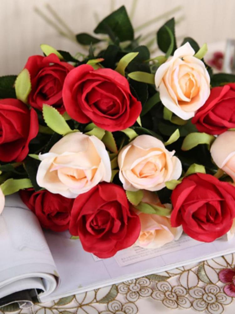 20 Teste Di Fiori Artificiali In Seta - Fiori Finti Senza Stelo Per Bouquet Fai Da Te, Decorazioni Matrimonio, Torte E Centrotavola