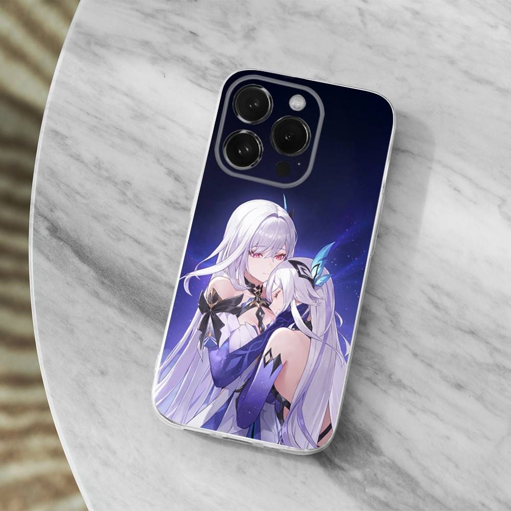 Genshin Impact Skirk Game For iPhone 12,Mini,16,X,17,Plus,11,Max,13,XR,15,Pro,14,SE,XS,Transparent Soft Cover Case