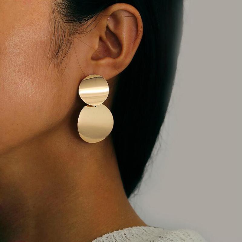 New Personality Metal Drop Earrings for Women Irregular Exaggerated Gold Geometric Hollow Butterfly Earrings pendientes