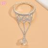 European Women's Shiny Diamond Body Chain Bracelet with Multi-Layer Rhinestones