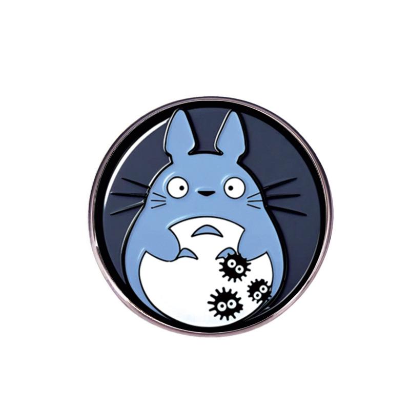 Hayao Miyazaki Totoro Alloy Epoxy Brooch - Cute Anime Metal Badge for Clothes and Bags