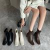 Temperament small fragrant style side zipper sleeve comfortable fashion boots new fine heel versatile personality retro Martin boots