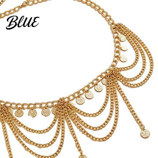 Layered Belly Dance Belt Women Waist Chain Multi with Coin
