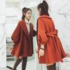 Petit Manteau Trench en Laine Style Coréen pour Femme avec Manches Lanternes - Longueur Moyenne pour Automne/Hiver