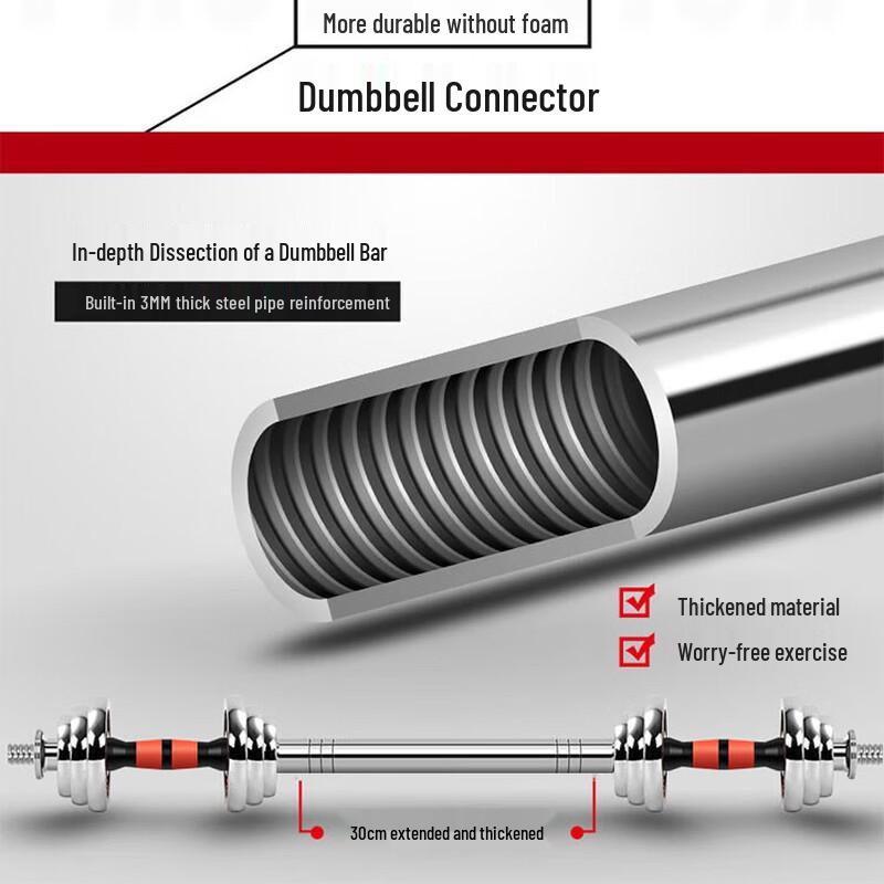 Adjustable Electroplated Dumbbell Barbell Set