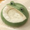 New Pet Nest Winter Protect Cold Warm Dog Den Cat Villa Small Frog Shape Semi Enclosed Kitten Puppy Plush Mattress Pet Supplies