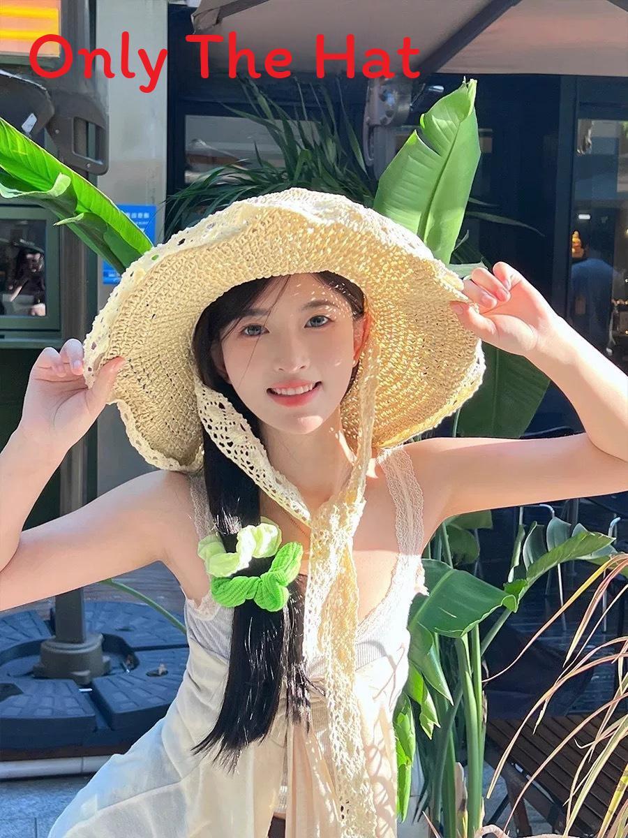 

Polyester Sun Hat For Women With Wide Brim And Foldable Design For Beach Vacation And Sun Protection Style 7