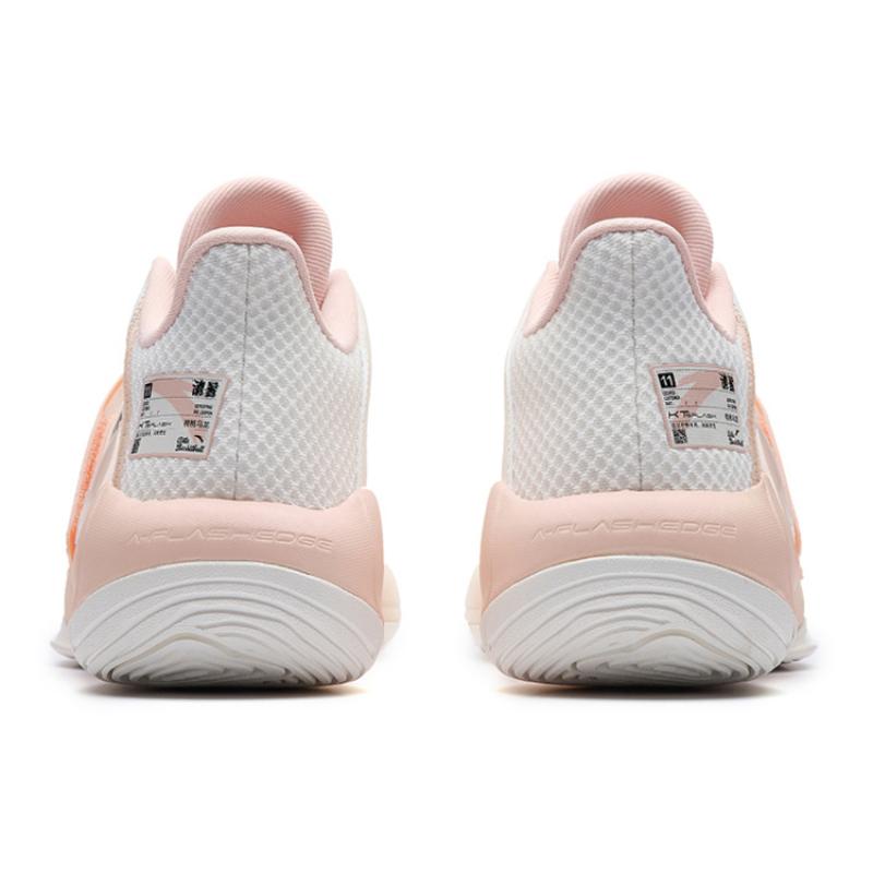Anta Water Flower 4 Slip-Resistant Cushioning Wear-Resistant Low-Top Basketball Shoes White Pink Sneakers 112231109-4