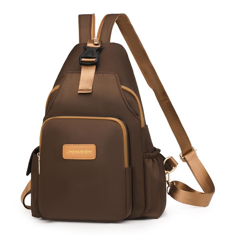 Large Capacity Backpack Water-Repellent Nylon Bag Multi-Functional Chest Bag Women's Travel Shoulder Bag
