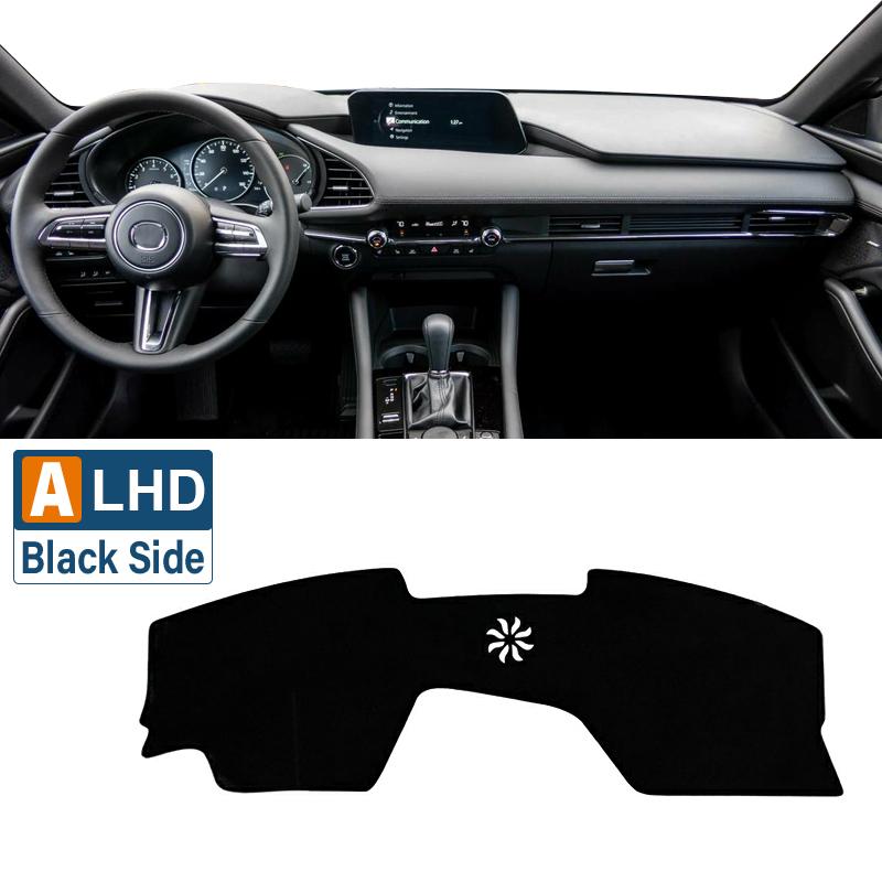 

For Mazda 3 BP Axela 2024 2025 Car Dashboard Cover Dash Mat Sun Shade Anti-UV Non-slip Pad Accessories A Black Side LHD