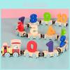 Kids Wooden Magnetic Digital Train Games Set