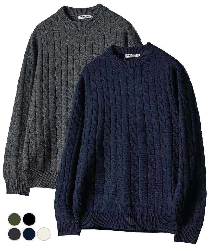UNTAPPED STUDIO Oversized Cable Round Knit 6 Colors (Type B)