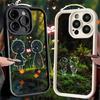 Phone Case for iPhone 17 Air 16E 15 16 Pro Max Nature Cute Child Painting Style Cover 14 Plus 13 12 Mini Soft Shell Silicone Fun