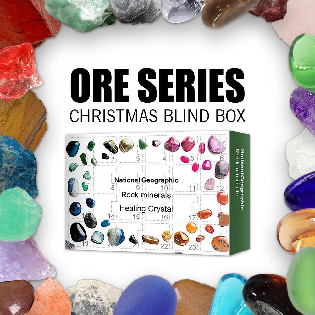 Weihnachts-Adventskalender Spielzeug 24 Tage Weihnachten Erz Spielzeug Mineral Geschenkbox Spielzeug Geologisch