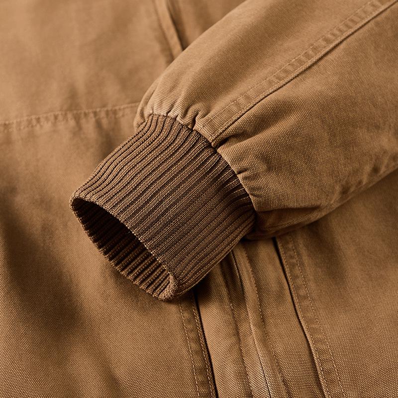 2026 Men's Pure Cotton Lapel Jacket: Trendy American Casual Workwear Style for Spring and Autumn.