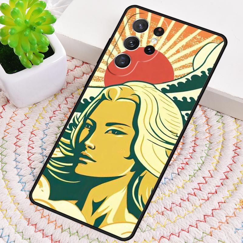 Japanese Surfers Silicone Phone Case For Samsung Galaxy note 10 pro S26 S25 S24 S23 S22 S21 Plus S25Ultra Capa Cover