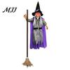 Outdoor Hanging Witch Decor 180cm Halloween Props, Flying Decoration with Scary Sounds & Lights, Spooky Haunted House Ornaments for Garden Yard Lawn,