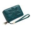 New Women First Layer Cowhide Wallet Short Double Zipper Clutch Purse Multifunctional Genuine Leather Card Coin Cash Storage Handbag
