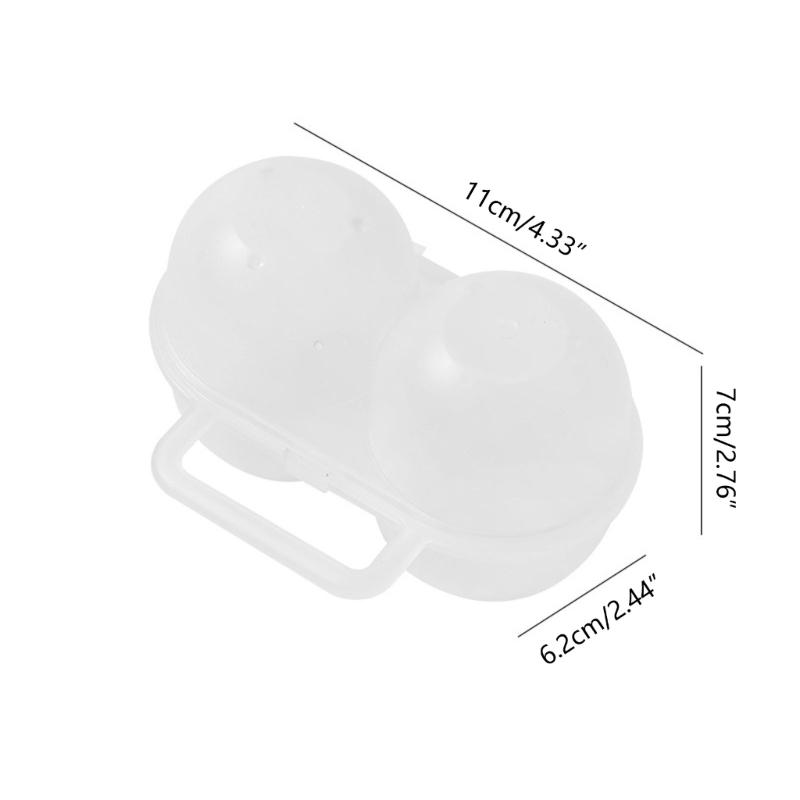 Plastic Eggs Protectors Tray Small Eggs Holder 2 Grid Eggs Storage Container with Fixed Handle  Eggs Storage Box
