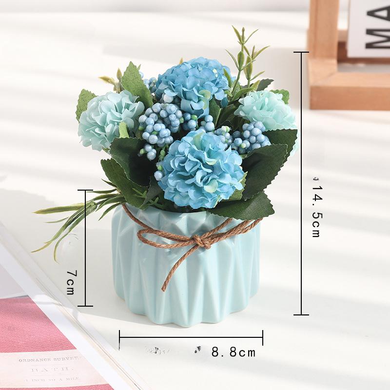 Simulated Embroidered Ball Artificial Flower Potted Plant Decoration Restaurant Tabletop Home Floral Atmosphere Decoration