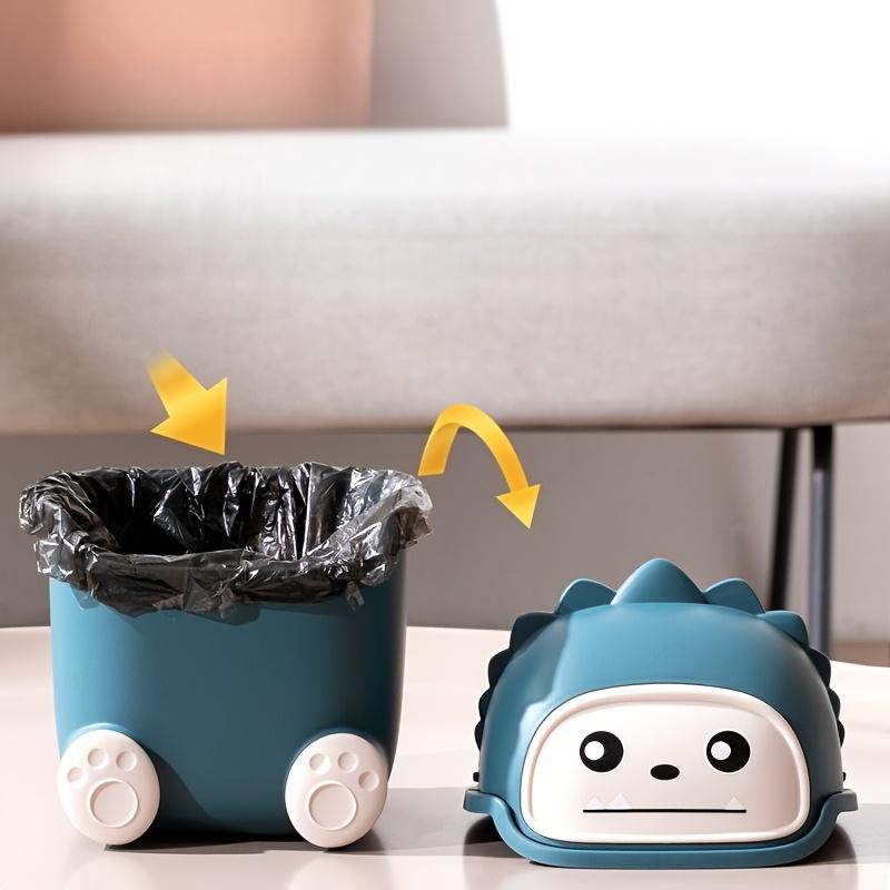 Little Monster Trash Can 12 Months Old Small Monster Trash Can Exquisite Craftsmanship Cute Shape with Lid for Bedroom Living Room Practical