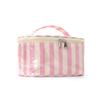 Color-Block Striped Makeup Bag: Large, Waterproof PVC Toiletry and Travel Storage Bag