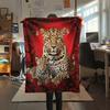 1PC Leopard Cat Print Flannel Blanket, High quality All Seasons, Home Decor, Warmth and Comfort, Perfect for Christmas Gifts