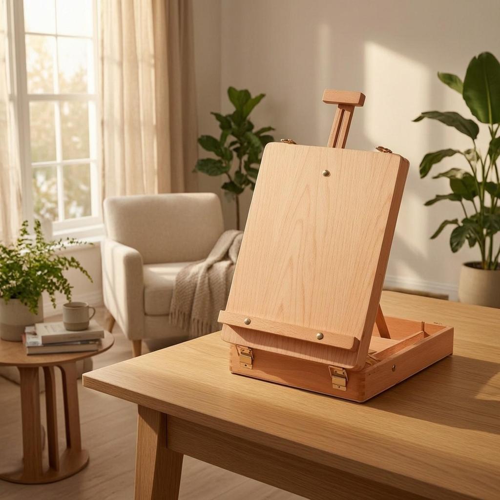 Tabletop Painting Box with Storage Foldable Sketchbox Easel Compact for Students