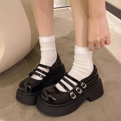 Fashion College Style Small Leather Shoes Women Classic Buckle Lolita Shoes Thick Soled Mary Jane Shoes Woman Sweet Cute JK Cosplay Shoe