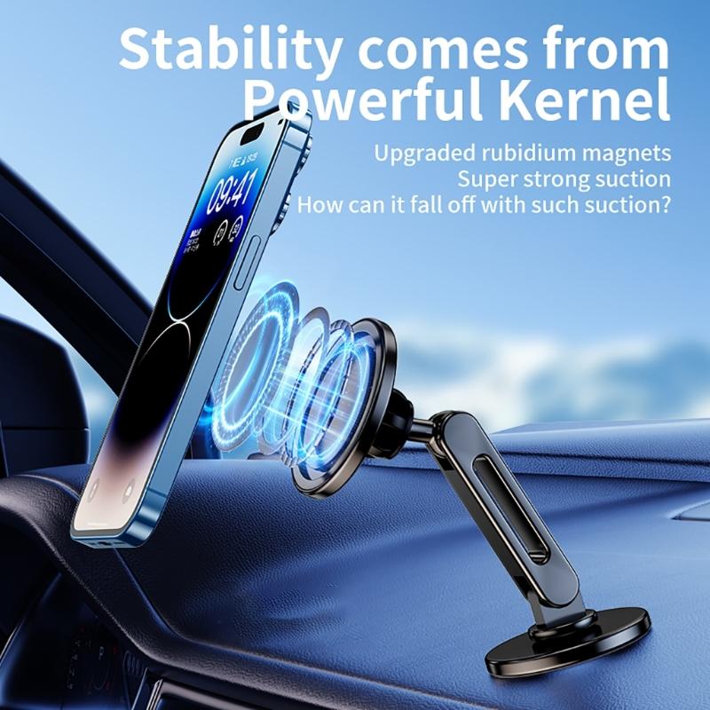 Car Mount Phone Holder Angle Adjustable Phone Support Holder for 15 14 Magnetic 360° Rotation Navigation Holder