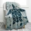 Colourful Sea Turtle Wild Ocean Animals Flannel Blanket Throw King Queen Size for Bed Sofa Couch Blanket Super Soft Lightweight