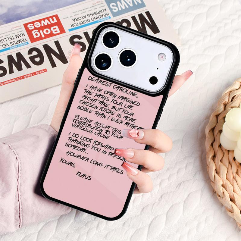 The Vampire Diaries Quotes Art Phone Case For IPhone 17 16e 15 14 13 12 11 Pro Max Air Mini Soft Protective Cover
