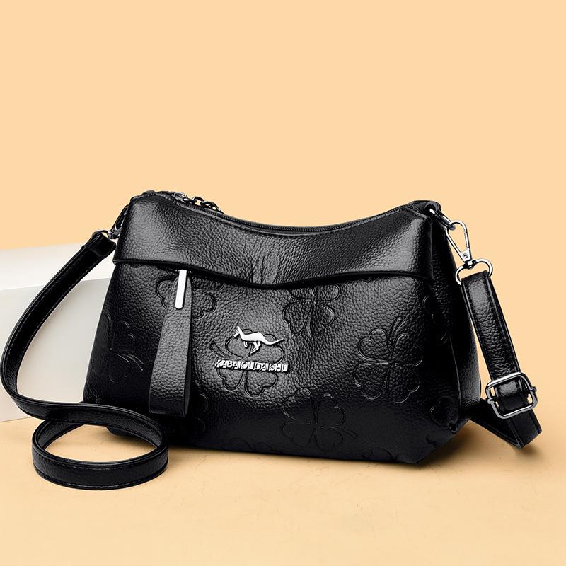 

Large capacity casual ladies medium mother bag fashion embossed shoulder bag atmospheric elegant messenger bag handbag чёрный