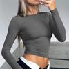 Women T-shirt Long Sleeve O Neck Autumn Winter Ladies Simple Chic Streetwear Slim Fit Pullover Female Korean Fashion Solid Sexy Y2K Clothes 2024