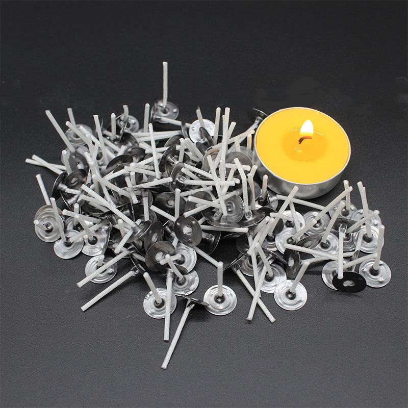 100Pcs/Pack Tea Light Wicks DIY Candle Making Candles Accessories Low Smoke Handmade Candle Making Tools Woven Cotton Core