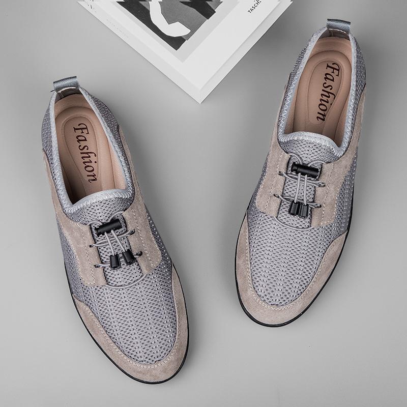 Vintage Style Men's Casual Shoes Breathable Mesh Shoes Soft Male Summer Sneakers Men Loafers Comfortable Outdoor Slip On Shoes