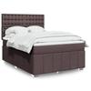 Box Spring Bed with Mattress Dark Brown 140 x 200 cm Fabric