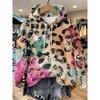 Womens Oversized Hooded Long Sleeve Sweatshirt With Floral Plaid Print Comfortable Breathable Casual Top