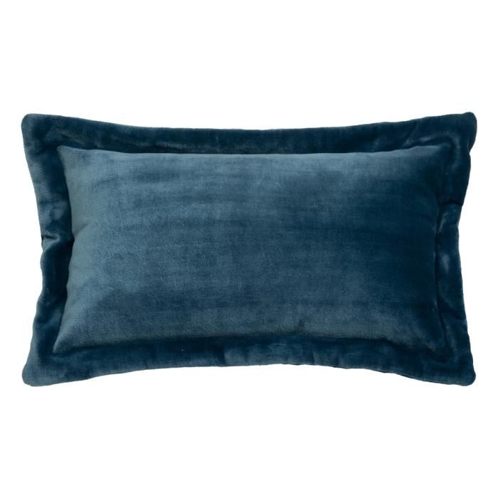 Coussin "Cuddly" 38 x 58 cm et 53 x 53 cm flanelle 550 g - Cuddly Bleu Egéen - Coussin 38 x 58 cm