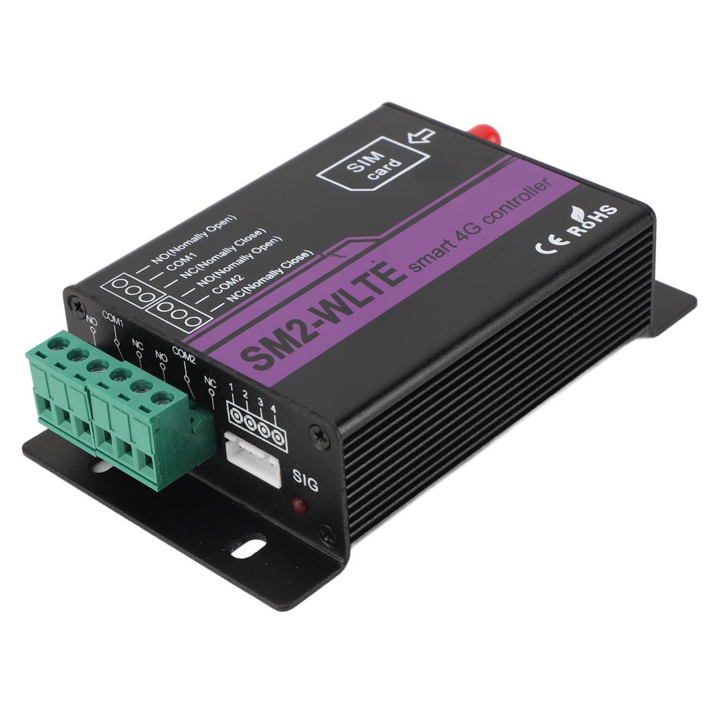 SM2 WLTE EC 4G relébryter SMS 2-kanals mobiltelefontilgang APP Web Temperatur Fuktighet Strøm